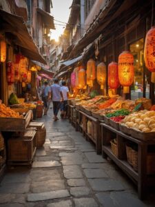 A Backpacker’s Journey Through Vibrant Cities – free AI stock image