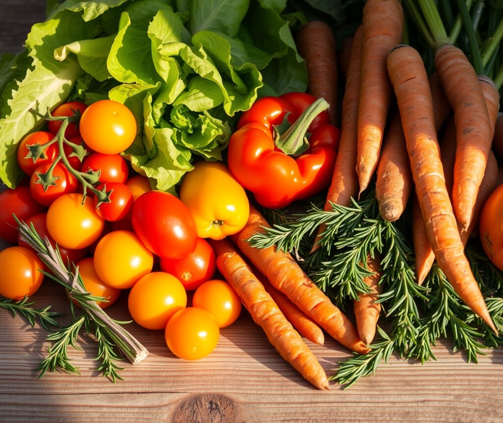 A Bounty of Fresh Organic Vegetables – free AI stock image