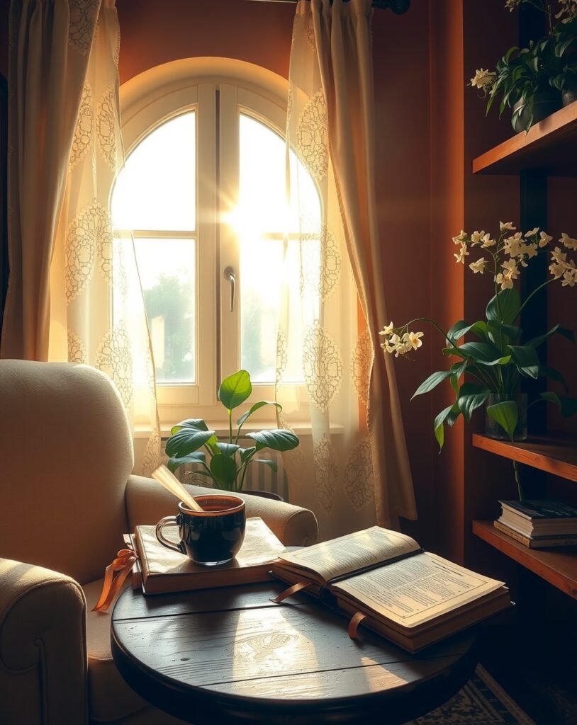 A Calm Morning Routine by the Window – free AI stock image