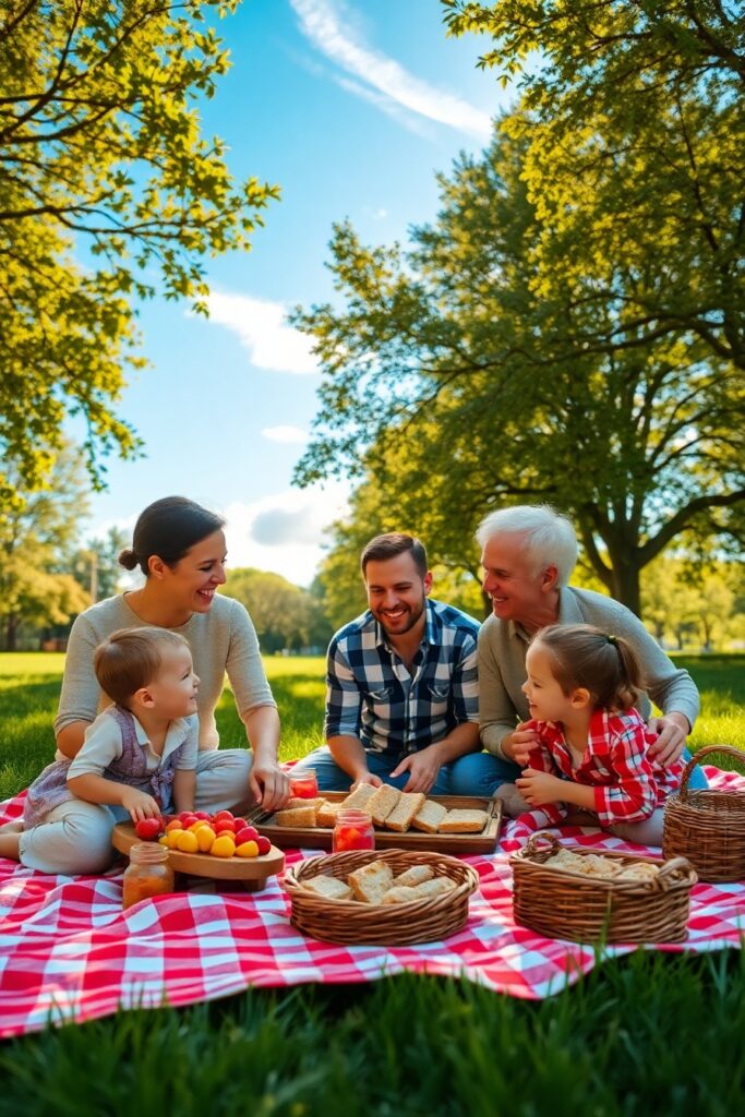 A Close-Knit Family Enjoying a Picnic – free AI stock image