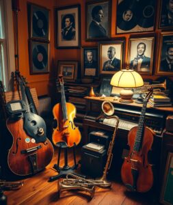 A Collection of Vintage Musical Instruments – free AI stock image