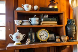 A Collection of Vintage Objects on a Shelf – free AI stock image