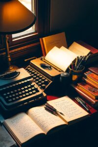 A Collection of Vintage Office Objects – free AI stock image