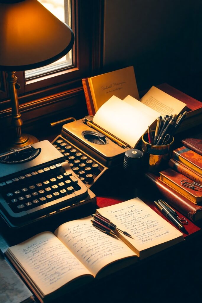 A Collection of Vintage Office Objects – free AI stock image