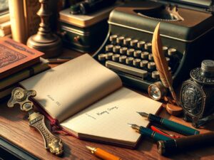 A Collection of Vintage Office Supplies – free AI stock image