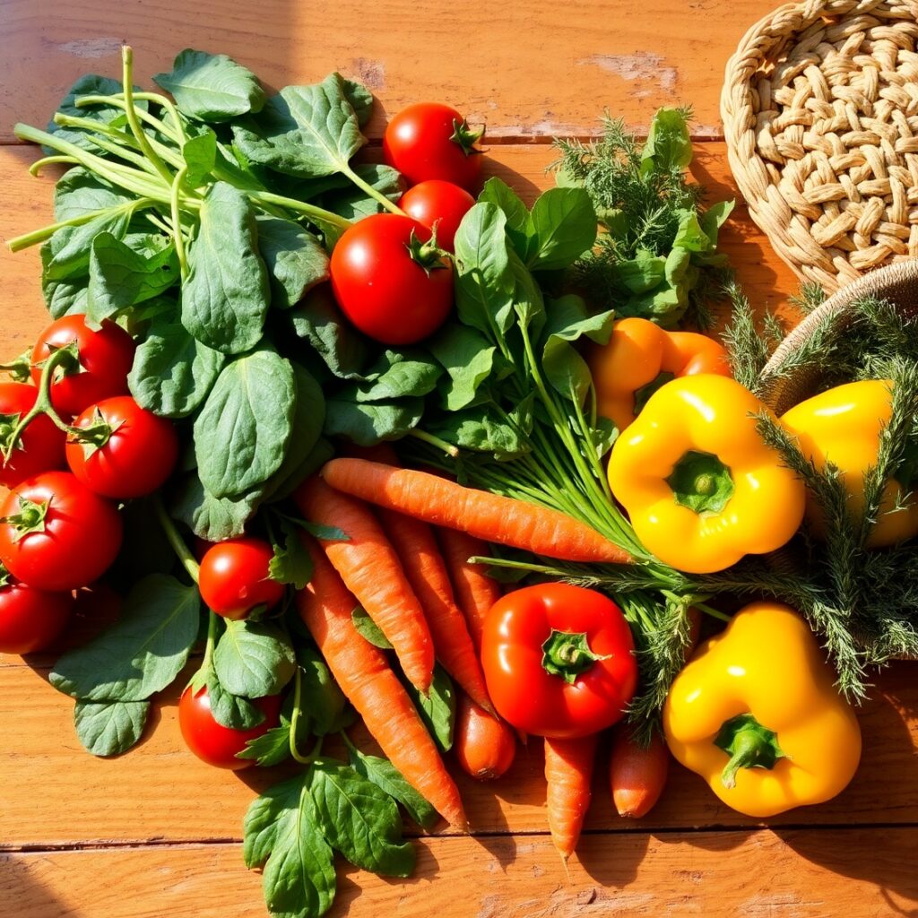 A Colorful Array of Fresh Vegetables – free AI stock image