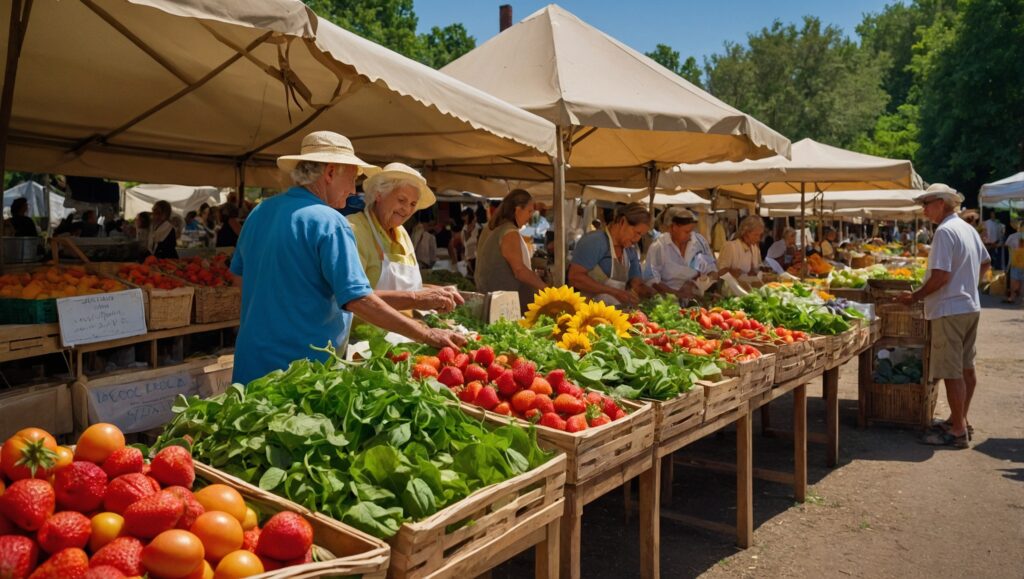A Colorful Farmer’s Market Spread – free AI stock image