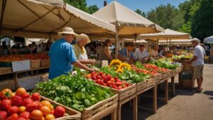 A Colorful Farmer’s Market Spread – free AI stock image