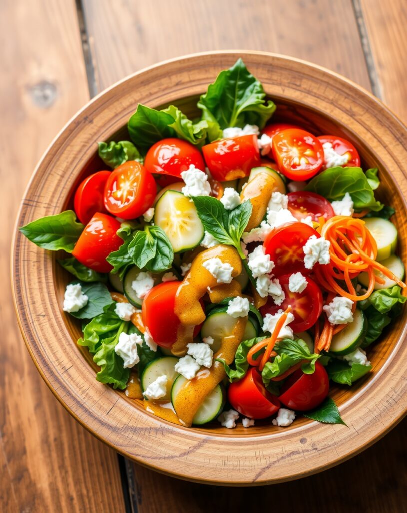 A Colorful Gourmet Salad with Fresh Ingredients – free AI stock image