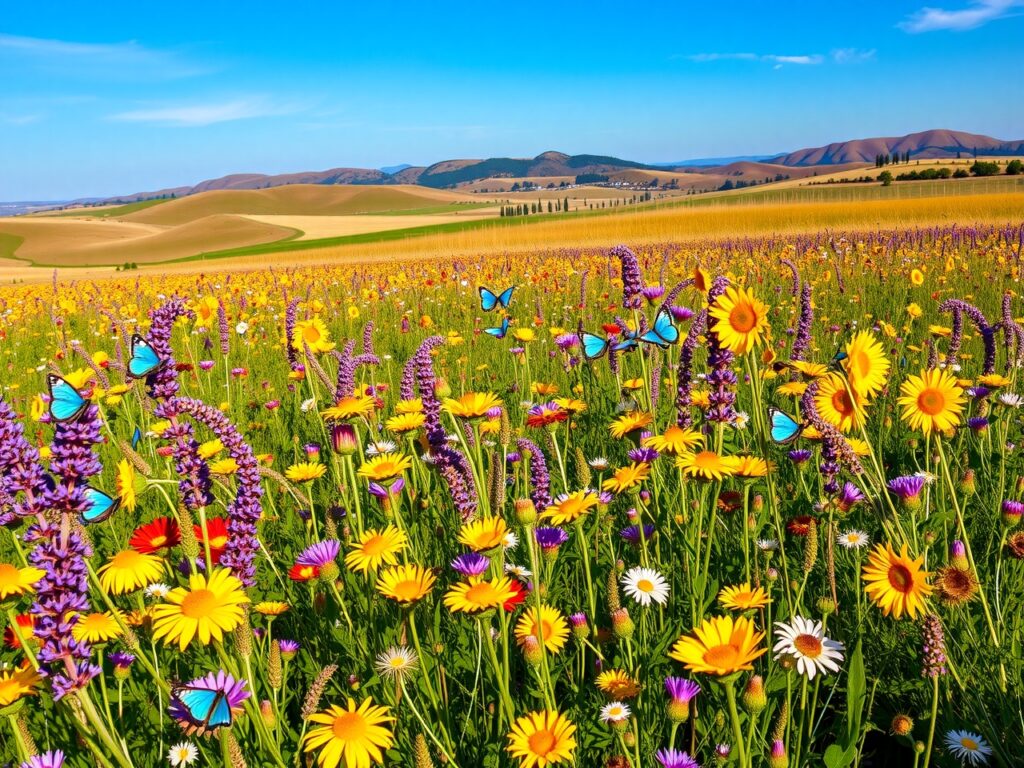 A Colorful Meadow of Wildflowers – free AI stock image