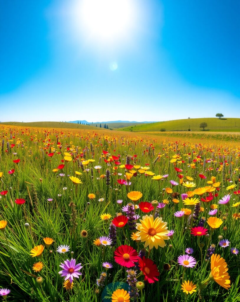 A Colorful Meadow of Wildflowers in Bloom – free AI stock image