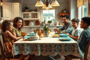 A Cozy Family Dinner at Home – free AI stock image
