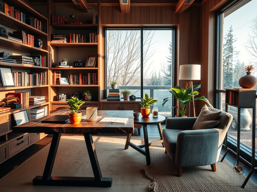 A Cozy Home Office Atmosphere – free AI stock image