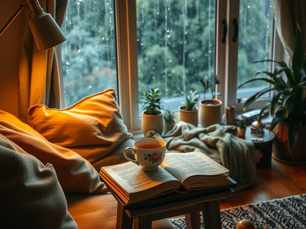 A Cozy Home on a Rainy Day – free AI stock image