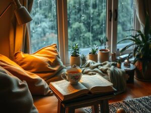 A Cozy Home on a Rainy Day – free AI stock image
