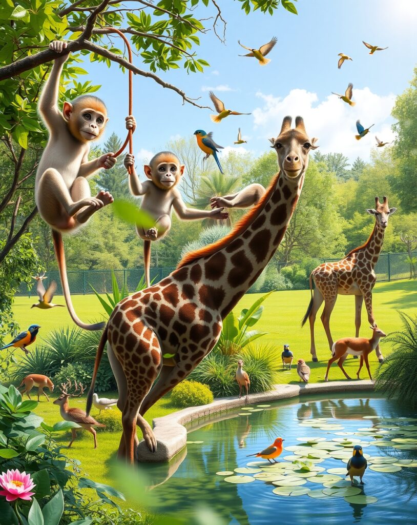 A Day at the Animal Sanctuary – free AI stock image