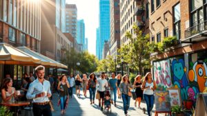 A Day in the Life of Urban Living – free AI stock image