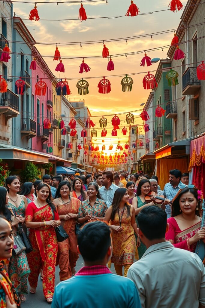 A Diverse Crowd Enjoying a City Festival – free AI stock image