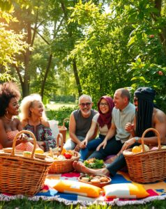 A Diverse Gathering of Friends in Nature – free AI stock image
