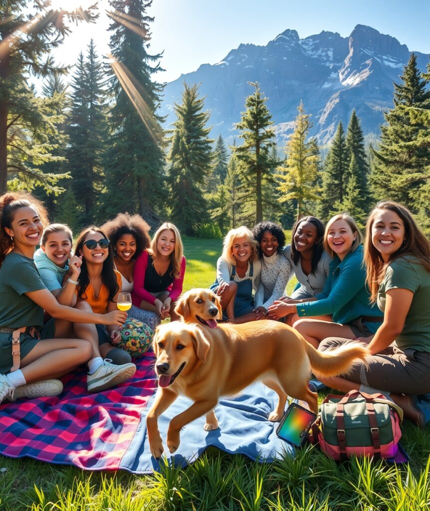 A Diverse Group of Friends Enjoying Nature – free AI stock image