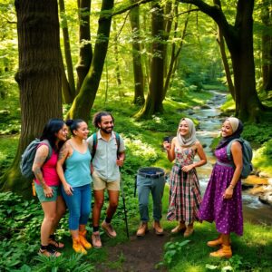 A Diverse Group of Friends Enjoying Nature – free AI stock image