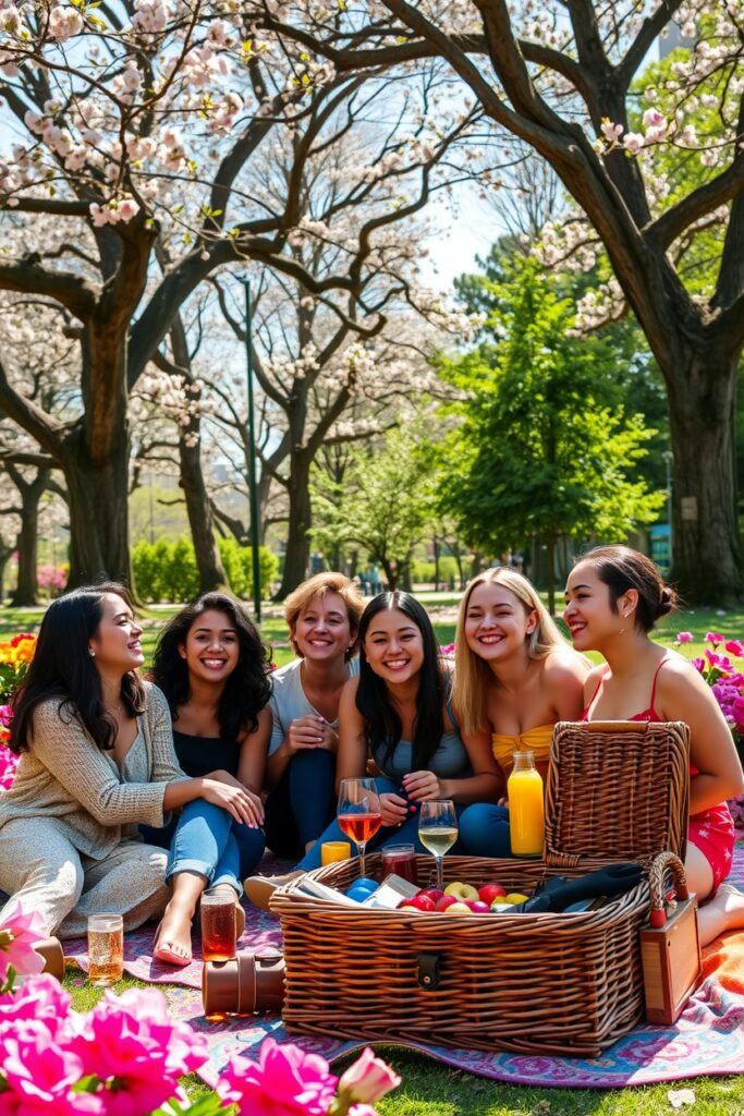 A Diverse Group of Friends in a Park – free AI stock image