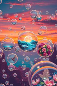 A Dream Within a Bubble of Color – free AI stock image