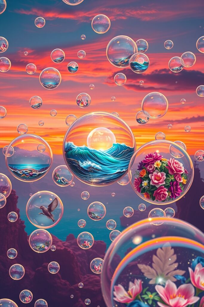 A Dream Within a Bubble of Color – free AI stock image