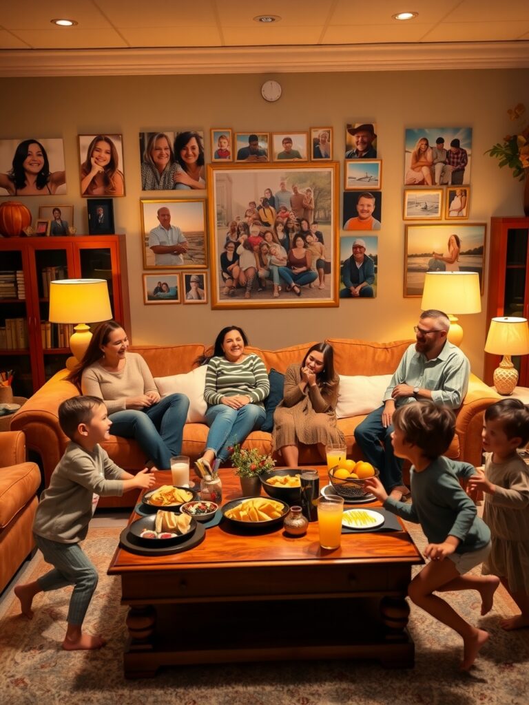 A Family Gathering in a Cozy Living Room – free AI stock image
