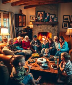 A Family Gathering in a Cozy Living Room – free AI stock image