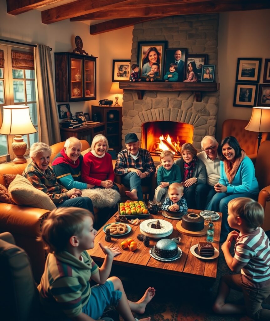 A Family Gathering in a Cozy Living Room – free AI stock image