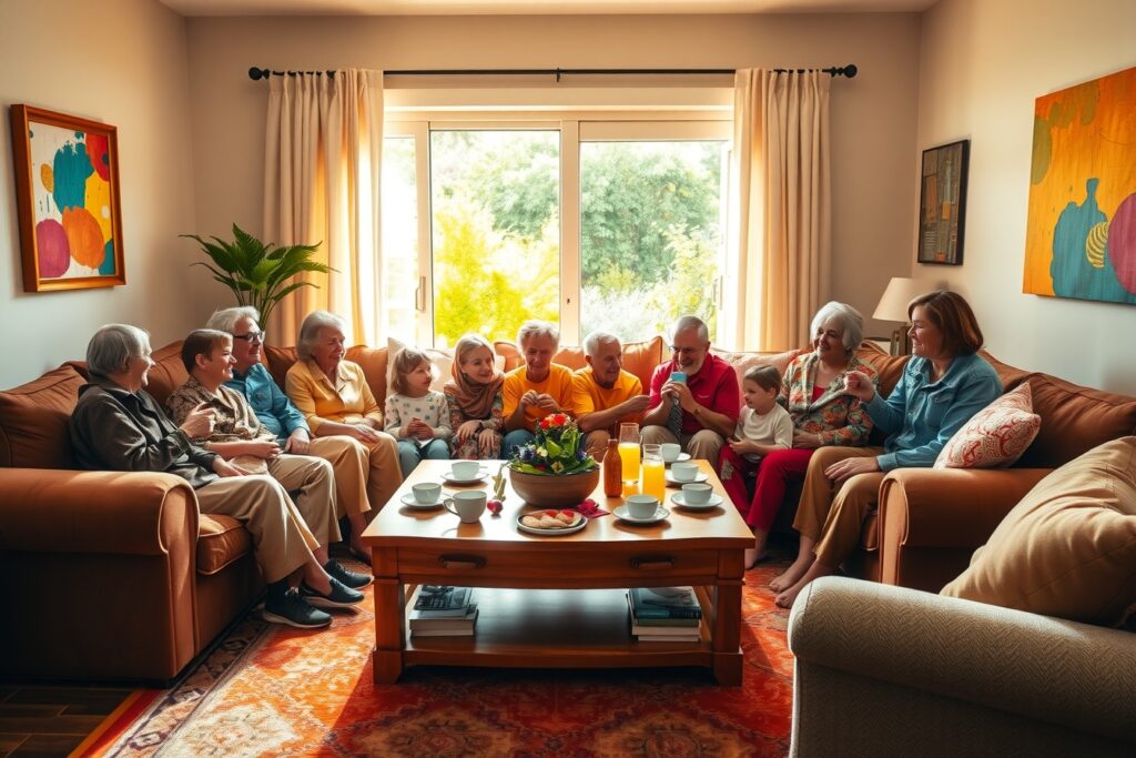 A Family Gathering in the Living Room – free AI stock image