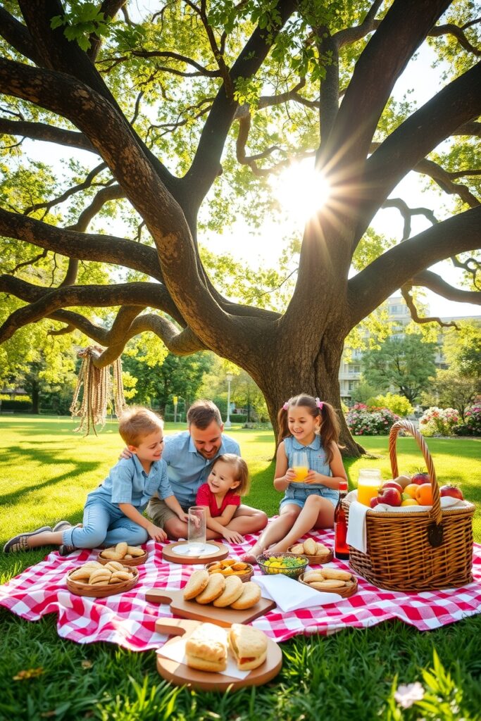 A Family Picnic in the Park – free AI stock image