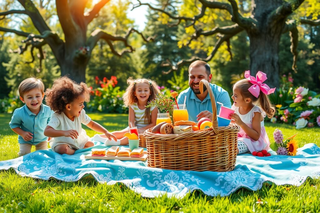 A Family Picnic in the Park – free AI stock image