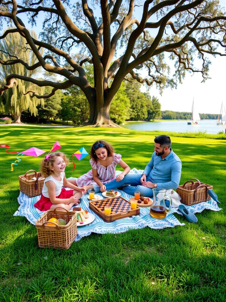 A Family Picnicking in the Park – free AI stock image