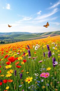 A Field of Colorful Wildflowers in Bloom – free AI stock image