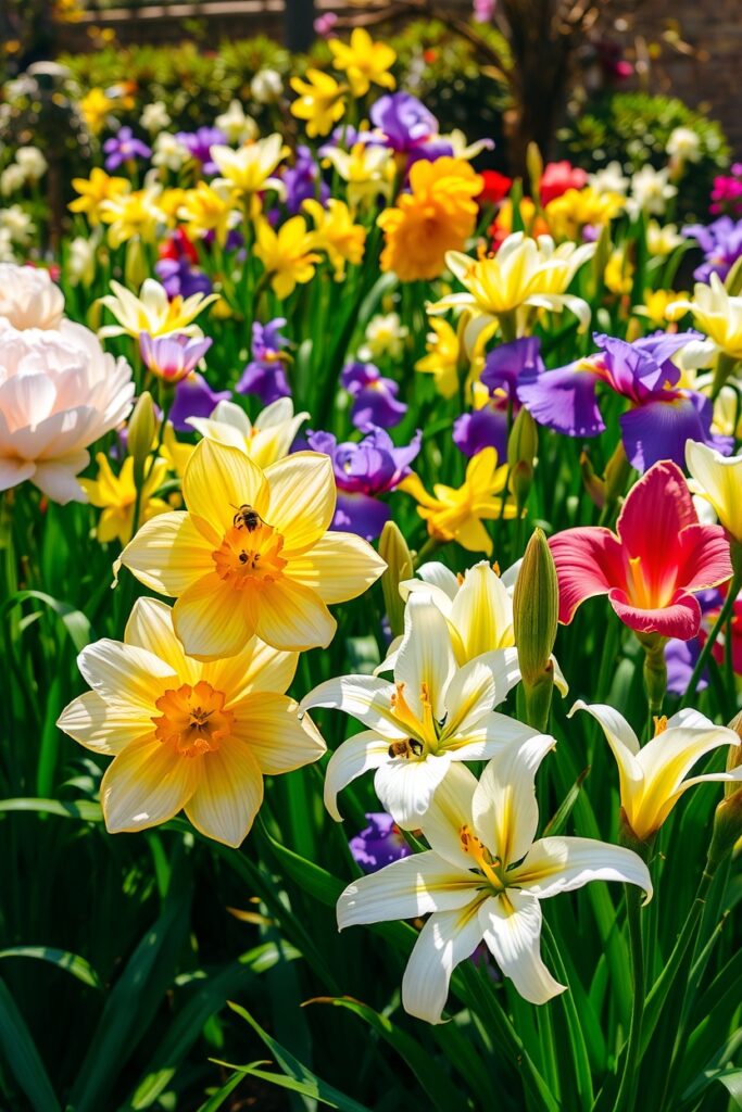 A Garden of Colorful Blossoms in Spring – free AI stock image