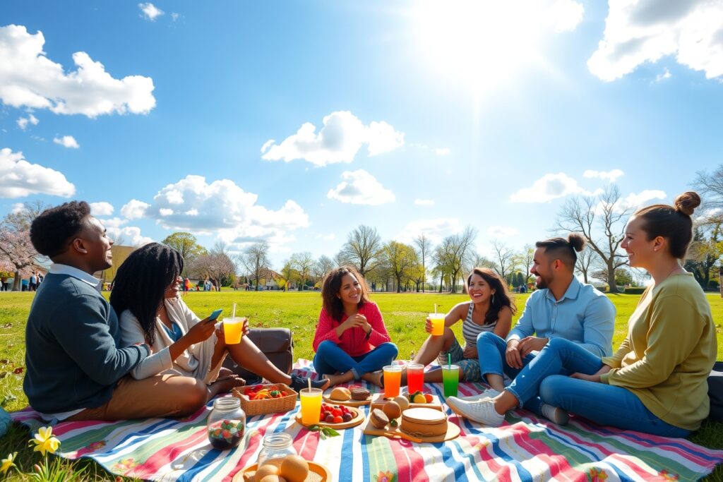 A Group of Friends Enjoying a Picnic Together – free AI stock image