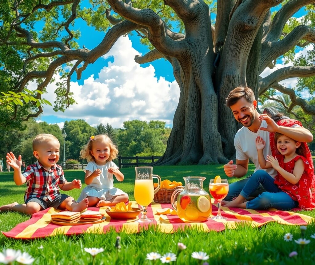 A Happy Family Picnic in the Park – free AI stock image