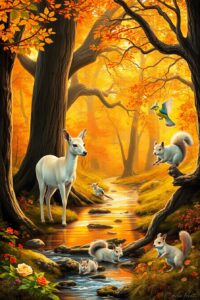 A Harmony of Forest Creatures – free AI stock image