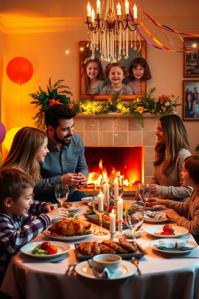A Heartwarming Family Gathering at Home – free AI stock image