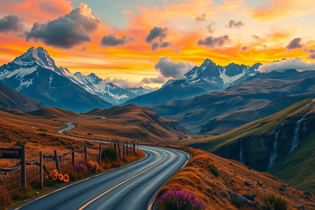 A Journey Through Enchanted Mountains – free AI stock image