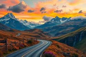 A Journey Through Enchanted Mountains – free AI stock image