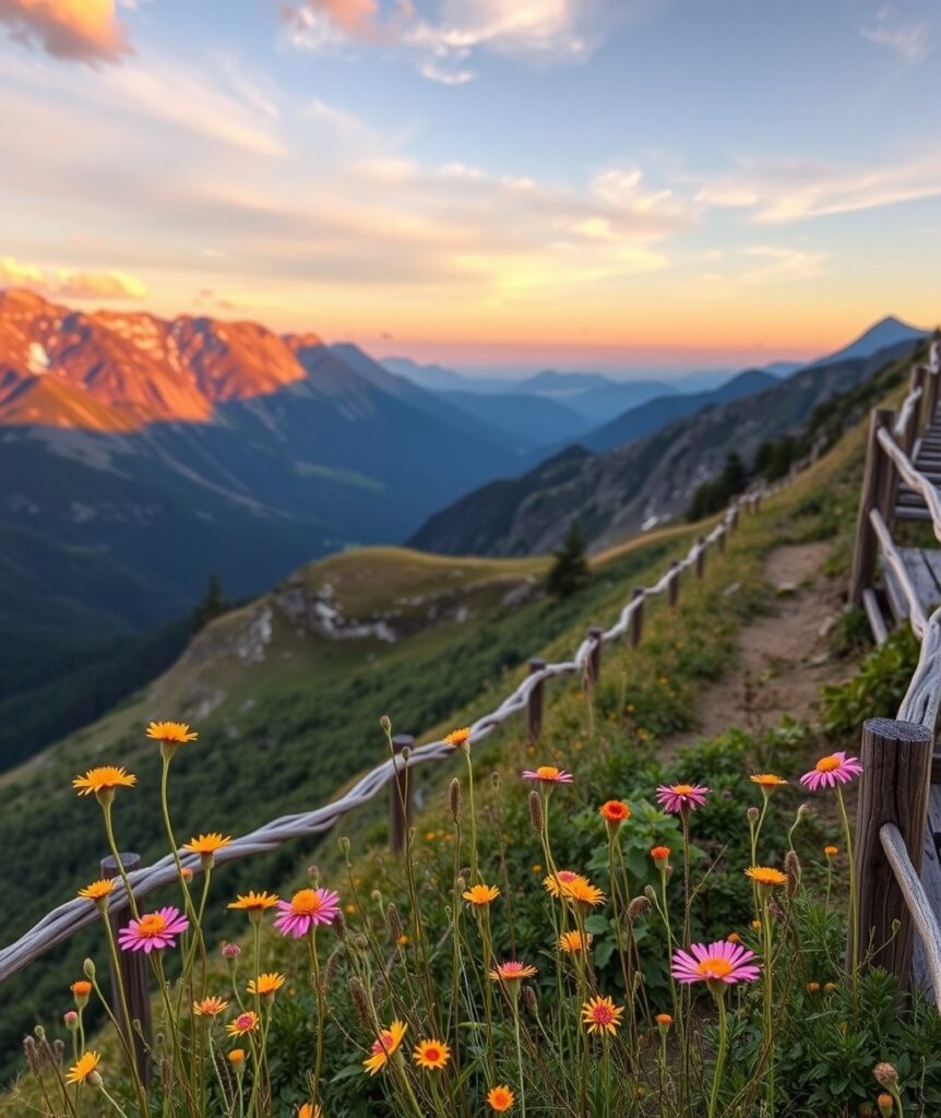 A Journey Through Serene Mountain Landscapes – free AI stock image