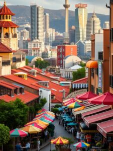 A Journey Through Vibrant City Streets – free AI stock image