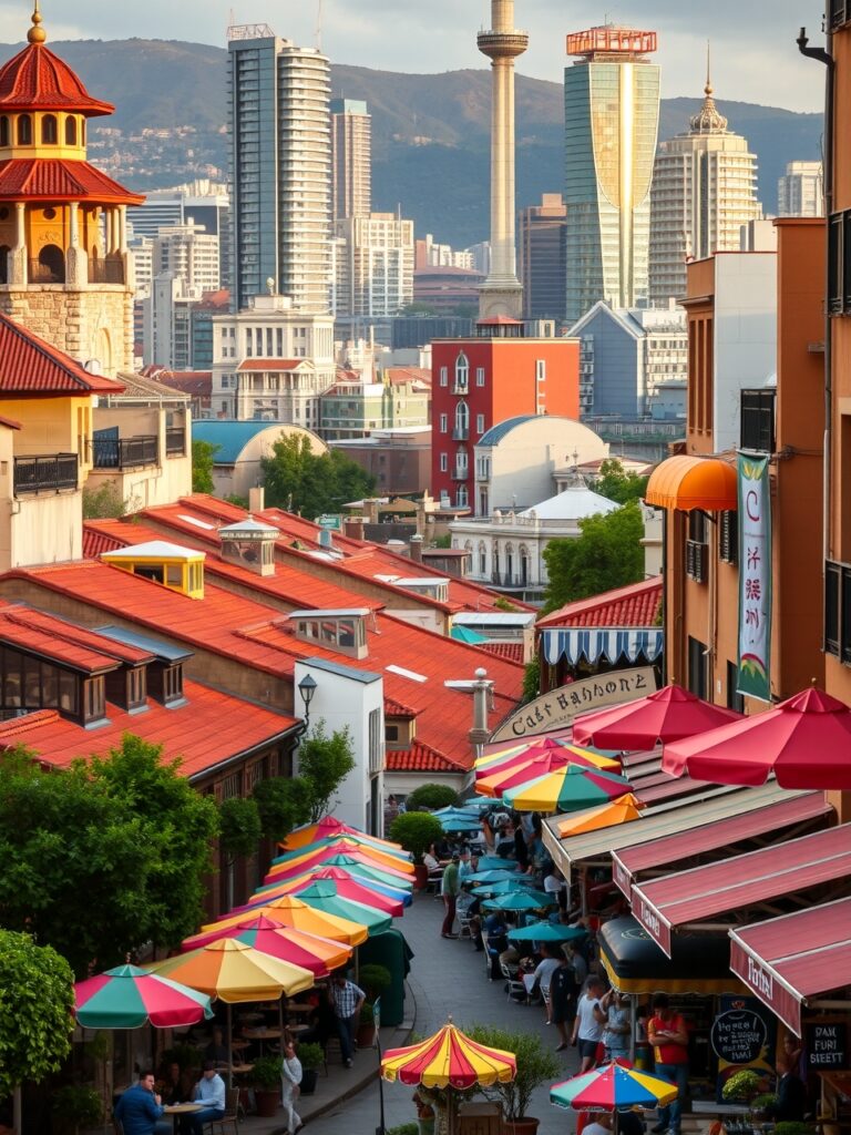 A Journey Through Vibrant City Streets – free AI stock image
