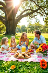 A Joyful Family Picnic in the Park – free AI stock image