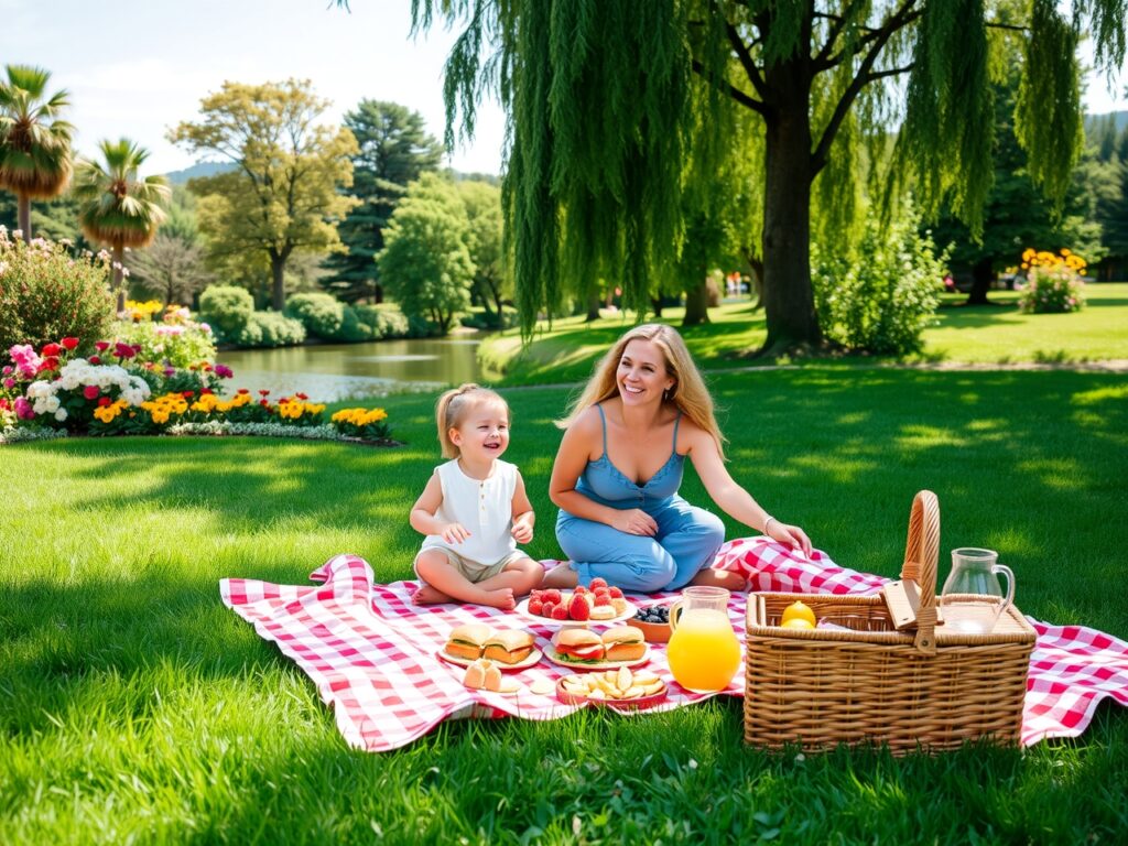 A Joyful Family Picnic in the Park – free AI stock image