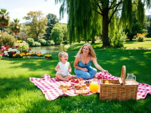 A Joyful Family Picnic in the Park – free AI stock image