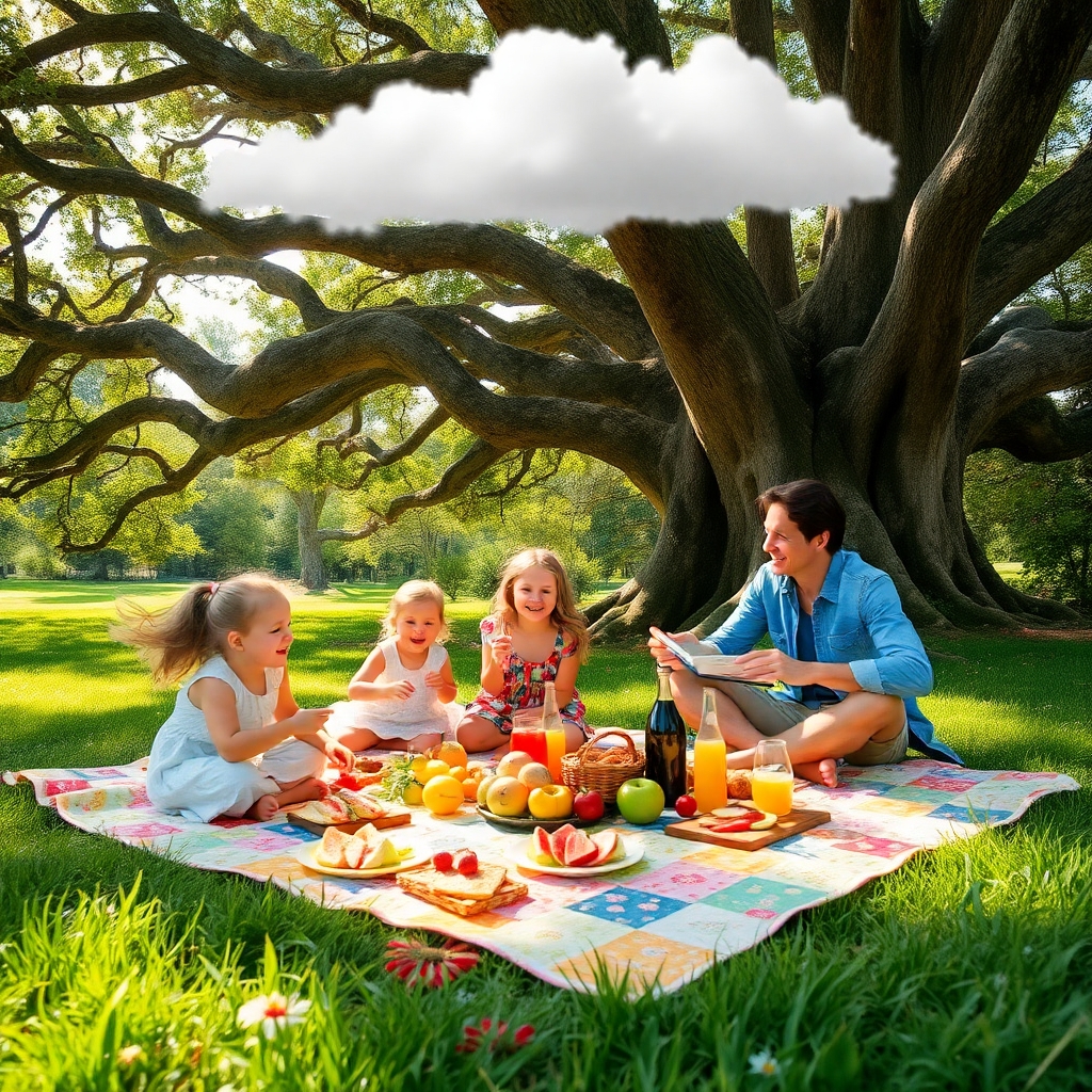 A Joyful Family Picnic in the Park – free AI stock image